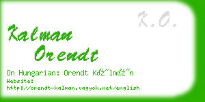 kalman orendt business card